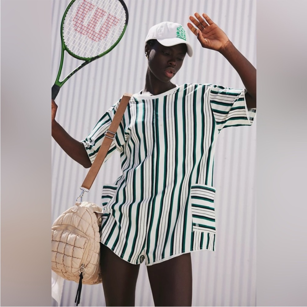 Free People Movement Striped Hot Shot Romper